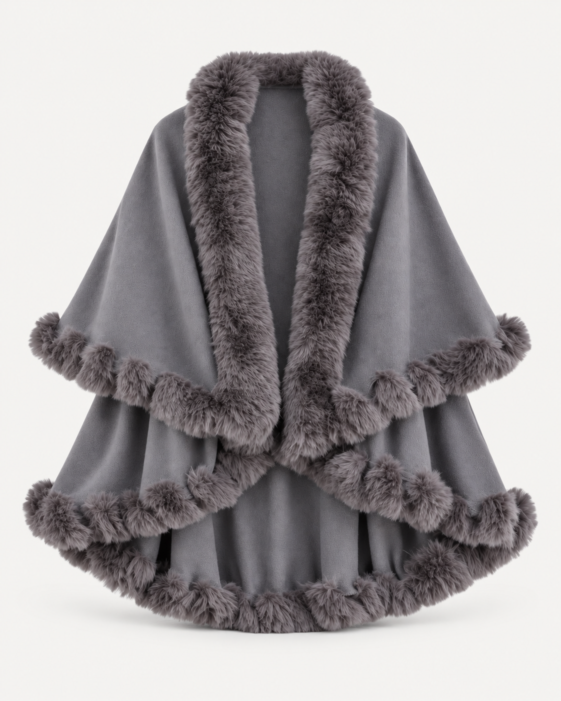 Elodie Fur Cape – Grau – Produktbild