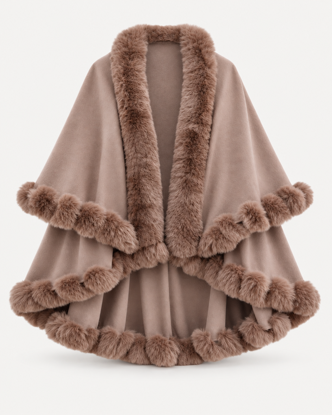 Elodie Fur Cape – Kaffee – Produktbild