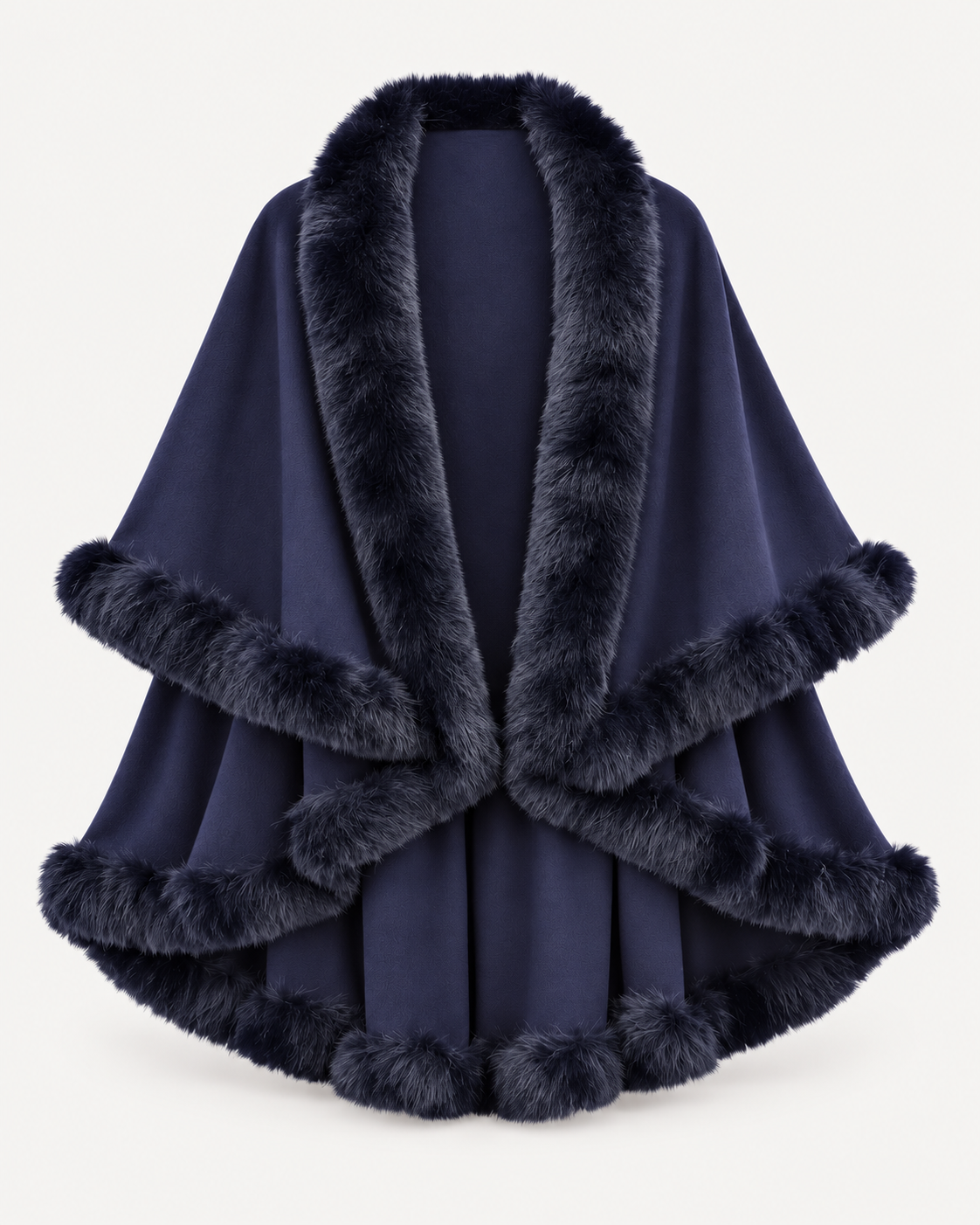 Elodie Fur Cape – Marine-Blau – Produktbild