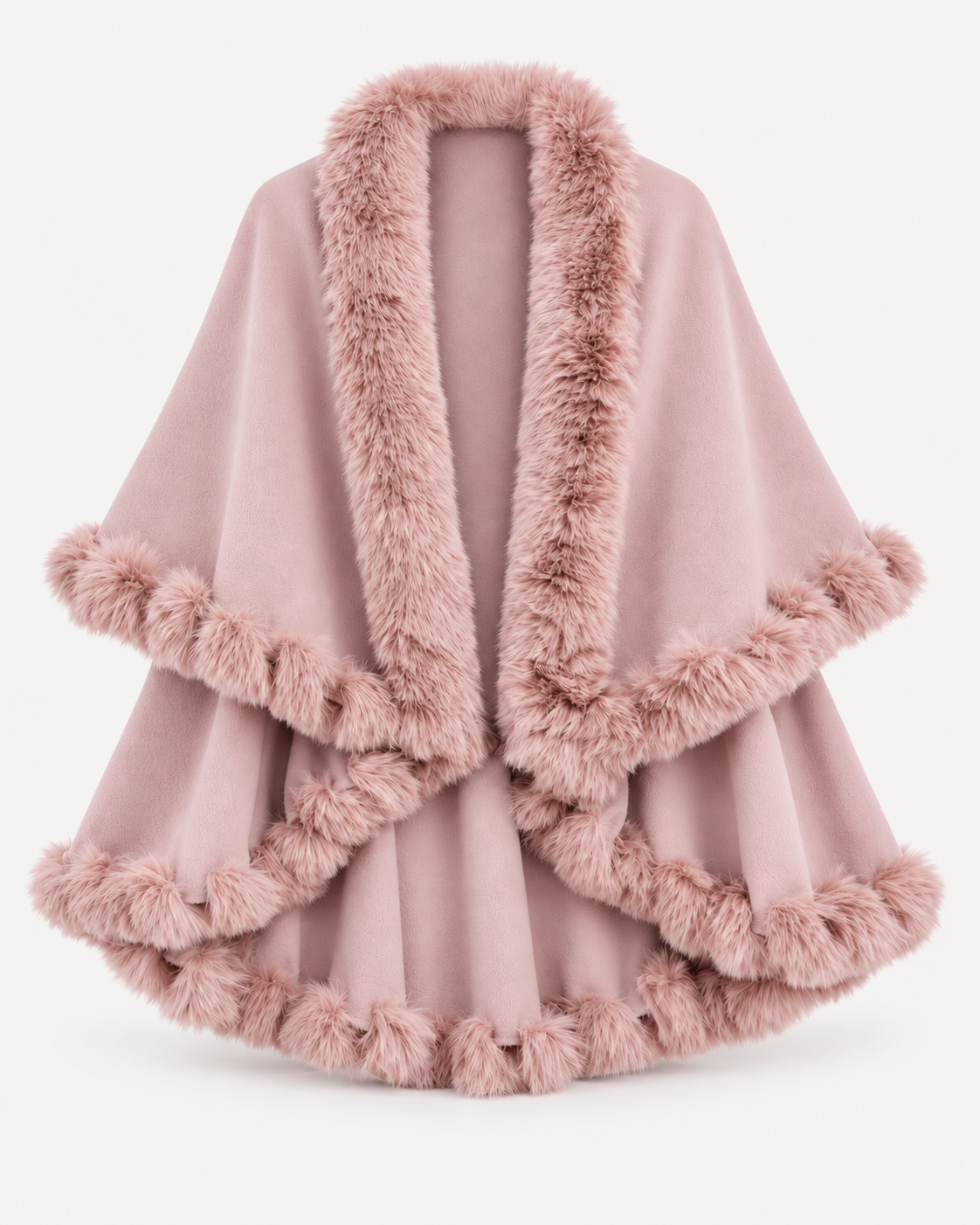 Elodie Fur Cape – Rosa – Produktbild