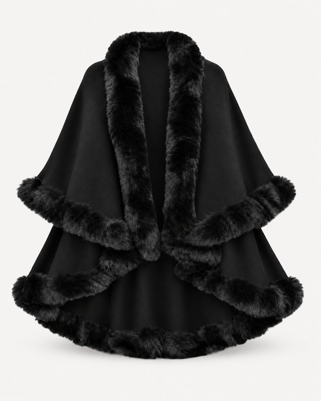 Elodie Fur Cape – Schwarz – Produktbild