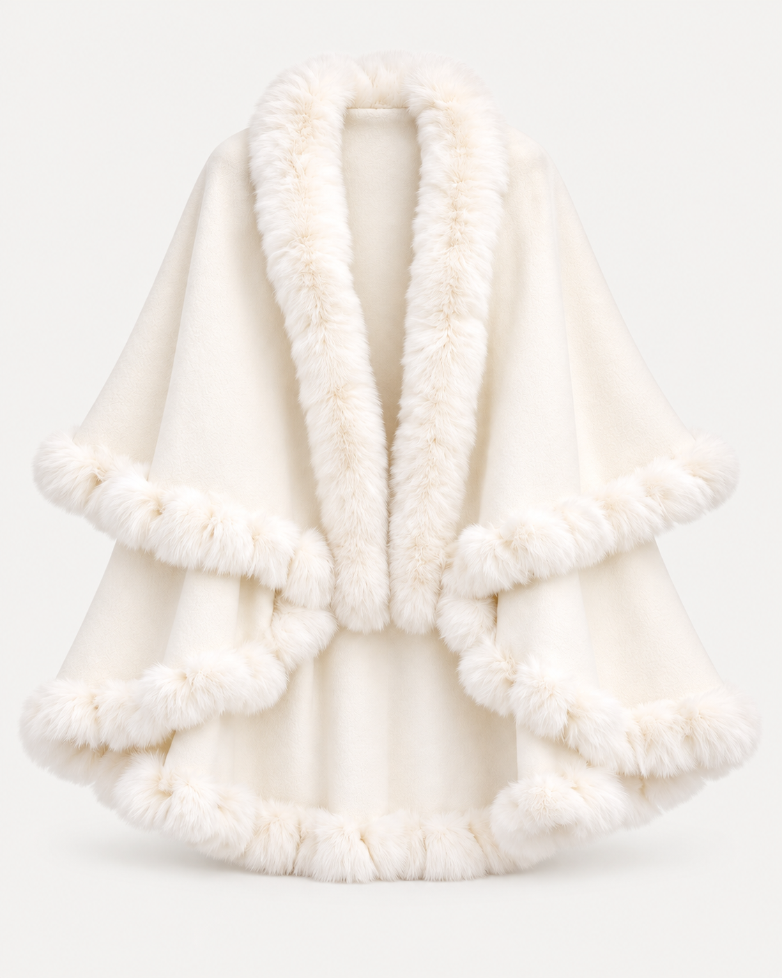 Elodie Fur Cape – Weiß – Produktbild