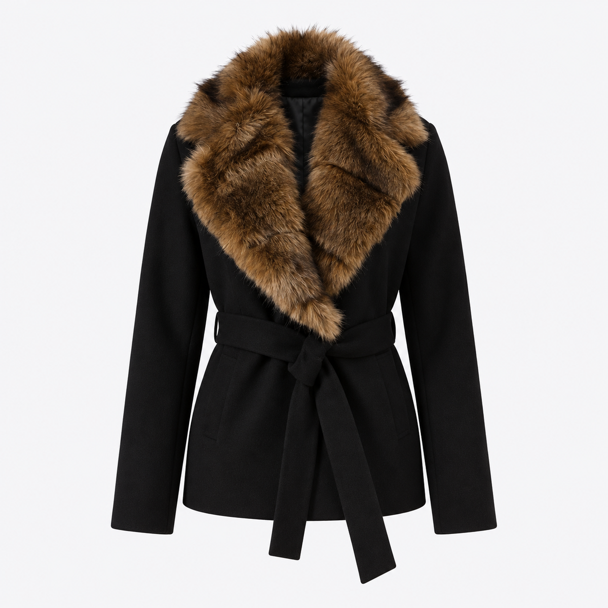 Geneva Faux Fur Collar Coat
