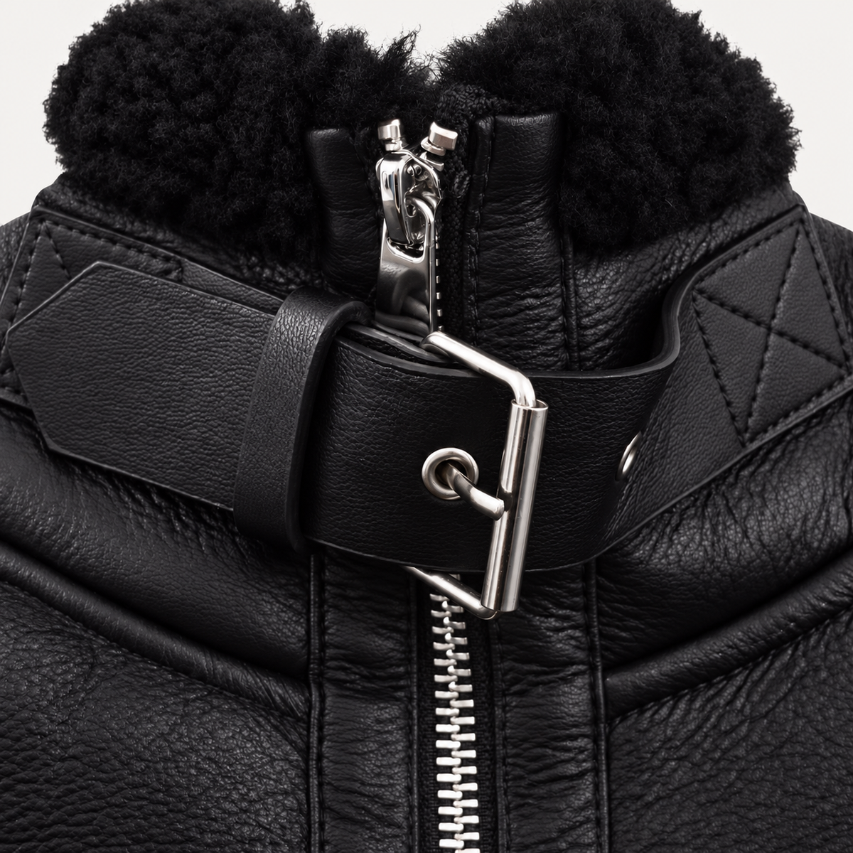 Noelle Aviator Jacket Verschluss Detail