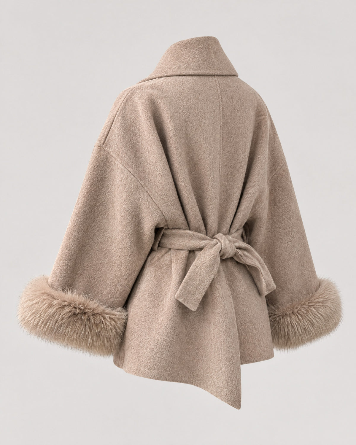 LIVMAE Fur-Cuff Wrap Jacket