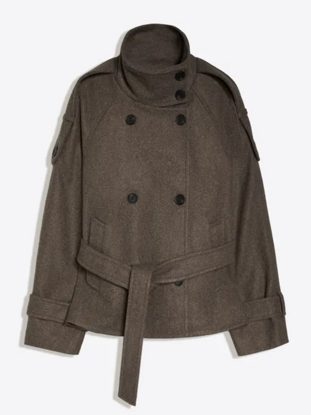 Funnel Neck Trench Jacket Coffe product view 1
