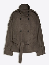 Funnel Neck Trench Jacket Coffe product view 1