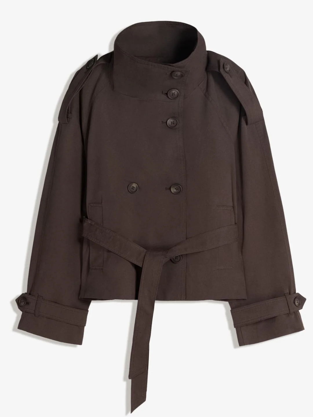 Funnel Neck Trench Coat Creamy Coffe product view 1