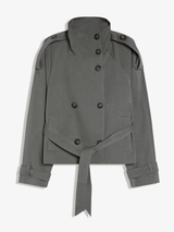 Funnel Neck Trench Coat Dark Grey product view 1
