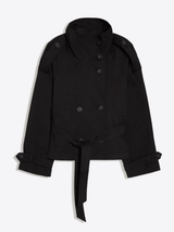 Funnel Neck Trench Coat Black product view 1