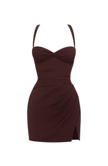 Everette Mini Dress - Plum Brown – image 9