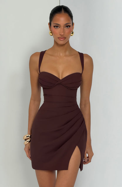 Everette Mini Dress - Plum Brown – image 7