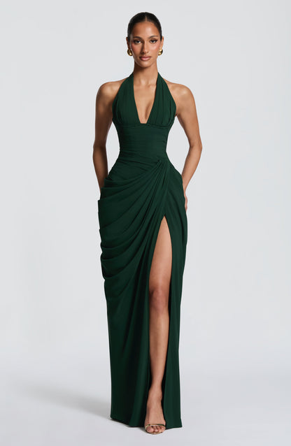 Minette Maxi Dress - Emerald – front view