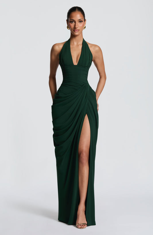 Minette Maxi Dress - Emerald – front view