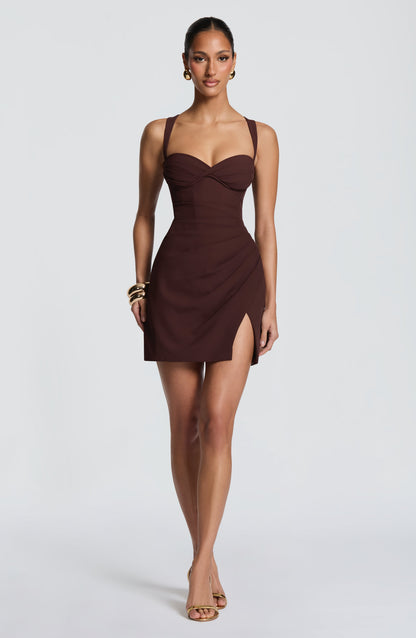 Everette Mini Dress - Plum Brown – image 6