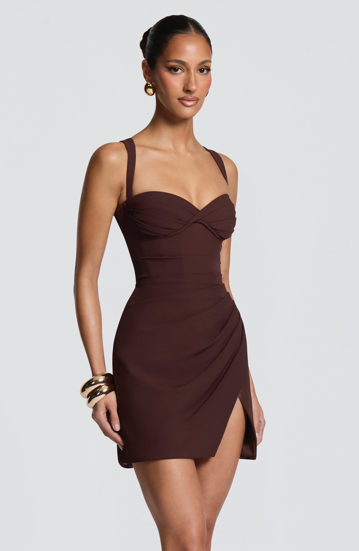 Everette Mini Dress - Plum Brown – image 3