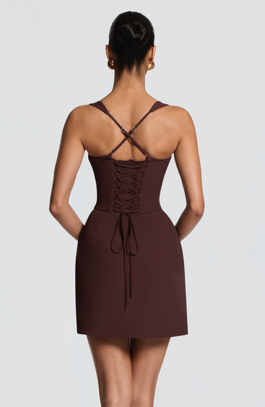 Everette Mini Dress - Plum Brown – image 2