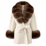 LIVMAÉ Privé — Mochaine Fur Trim Coat – Beige – product photo