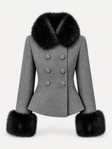 Alessia Fur Jacket – Grey – product photo
