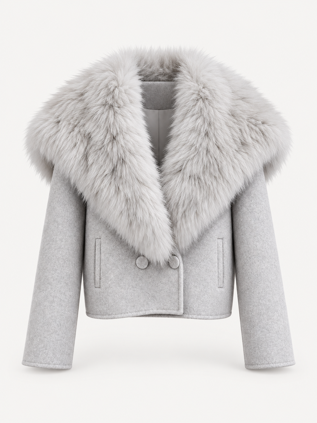 Alina Fur Collar Jacket – Grey – product photo