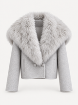 Alina Fur Collar Jacket – Grey – product photo