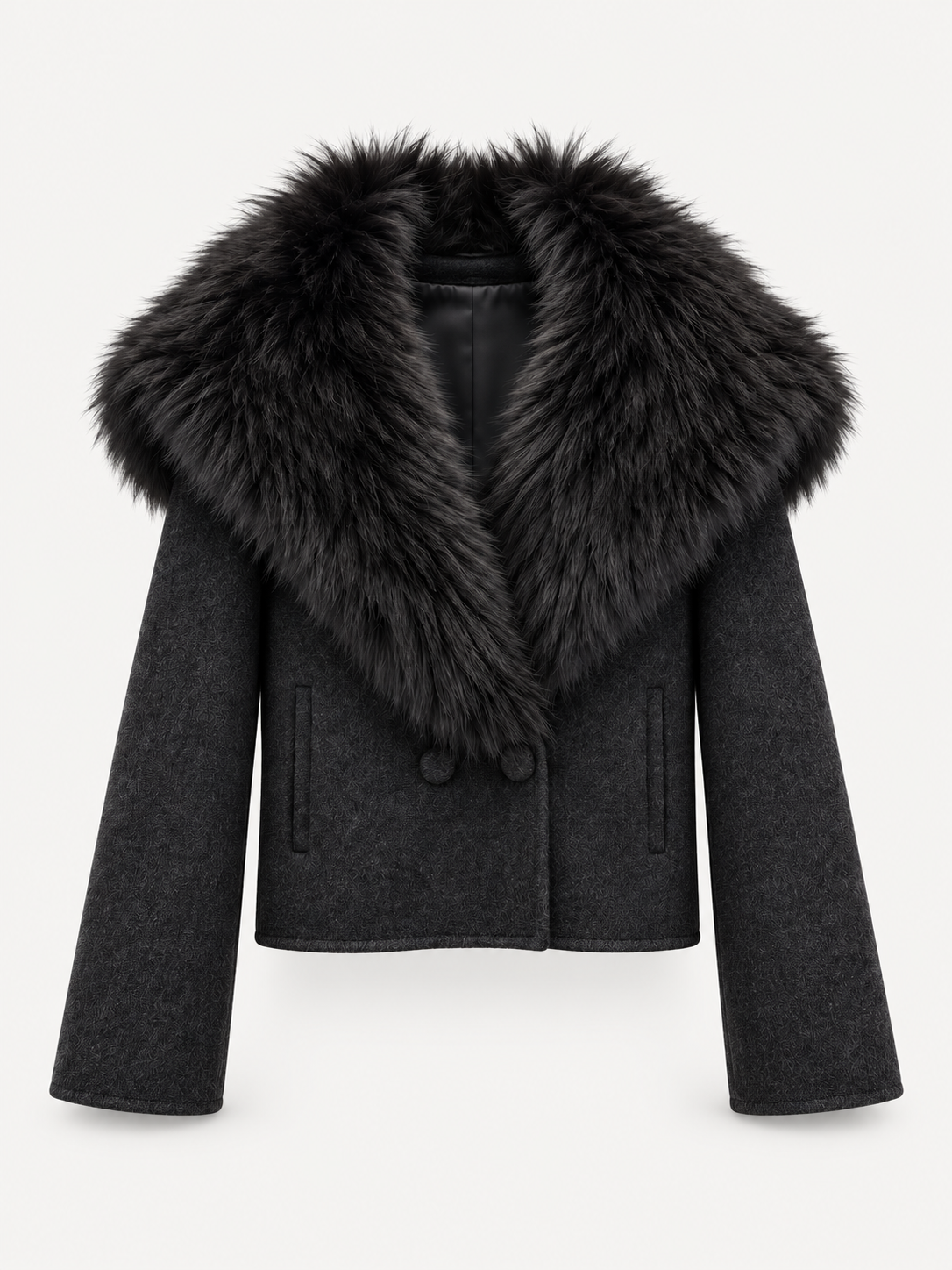 Alina Fur Collar Jacket – Black – product photo