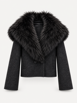 Alina Fur Collar Jacket – Black – product photo