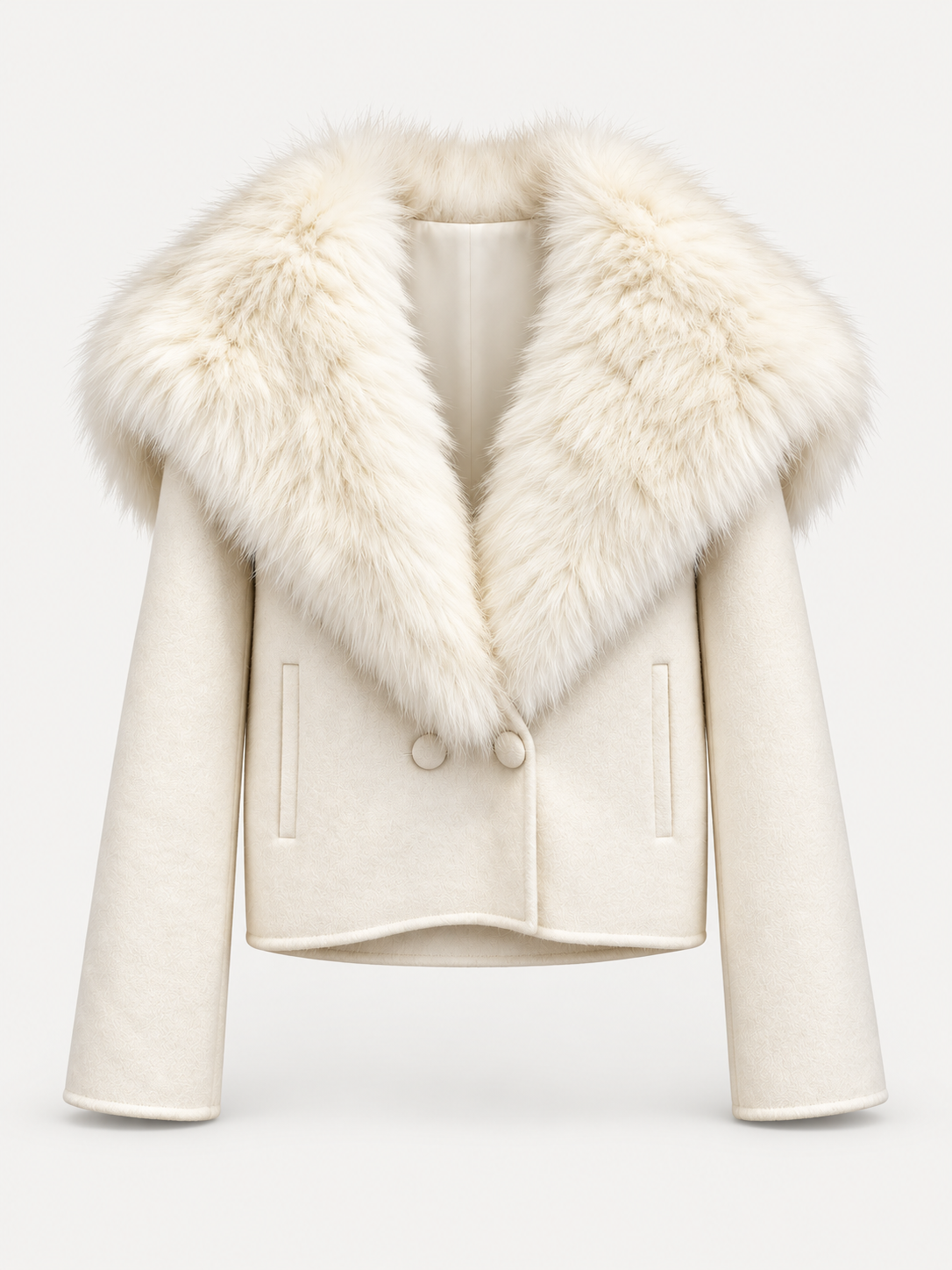 Alina Fur Collar Jacket – White – product photo