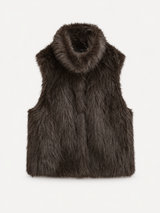 Amera Faux Fur Vest – Kaffee – Produktbild