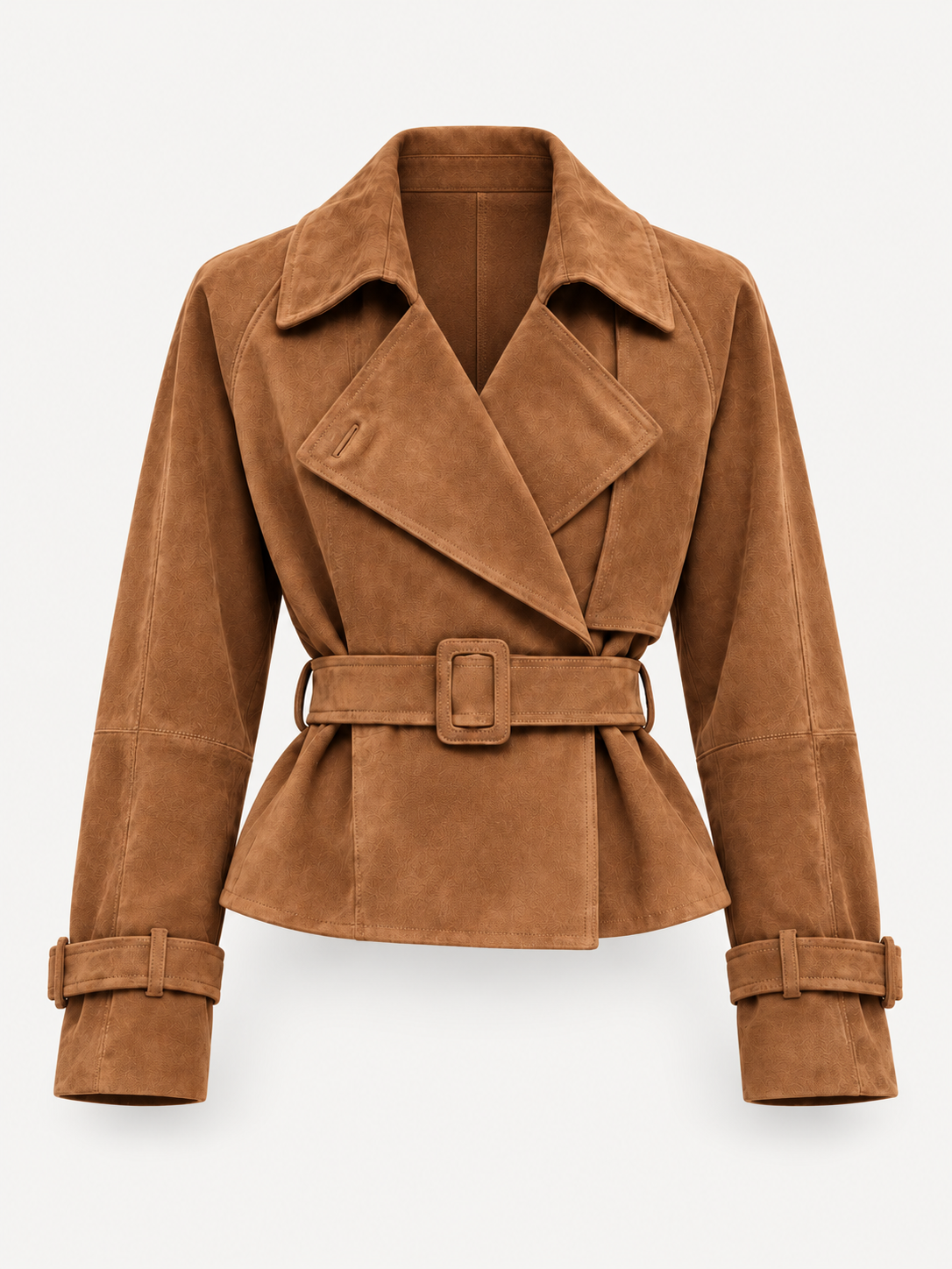 Aveline Suede Wrap Jacket – Brown – product photo