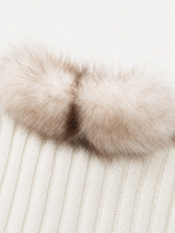 Faux Fur Cardigan – Beige – material detail