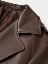 Élara Leather-Look Coat – Brown – product detail 2