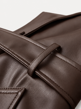 Élara Leather-Look Coat – Brown – product detail 3