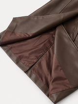 Élara Leather-Look Coat – Brown – product detail 4
