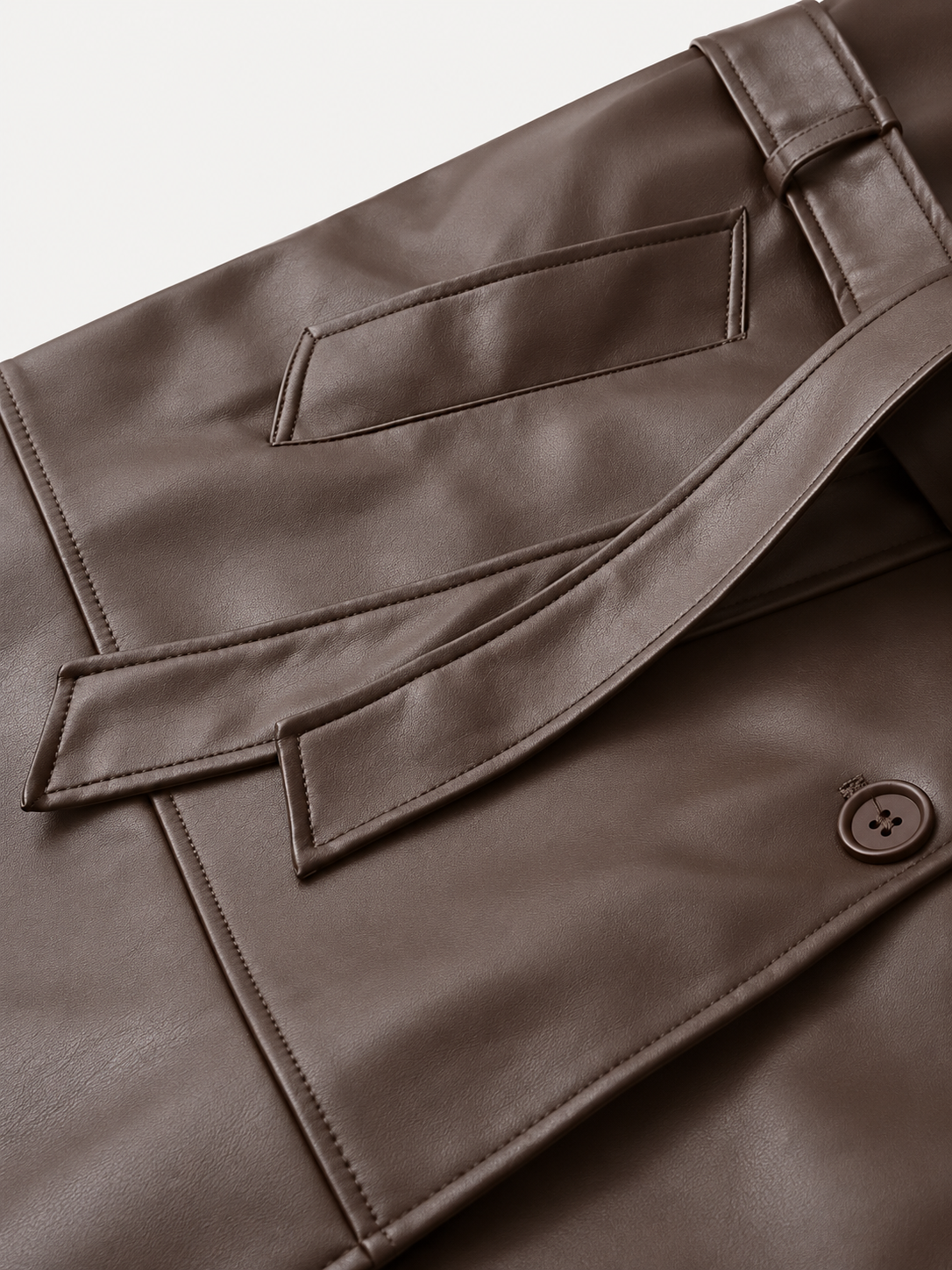 Élara Leather-Look Coat – Brown – product detail 7