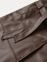 Élara Leather-Look Coat – Brown – product detail 7