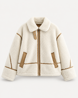 Elara Teddy Jacket – White – product photo