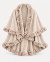Elodie Fur Cape – Beige – Produktbild