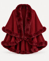 Elodie Fur Cape – Bordeaux – Produktbild