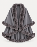 Elodie Fur Cape – Grau – Produktbild