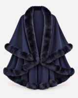 Elodie Fur Cape – Marine-Blau – Produktbild