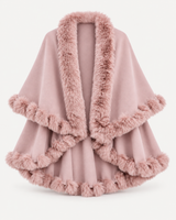 Elodie Fur Cape – Rosa – Produktbild