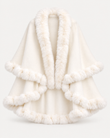 Elodie Fur Cape – Weiß – Produktbild