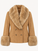 Monaco Suede-Look Fur Collar Jacket – product view