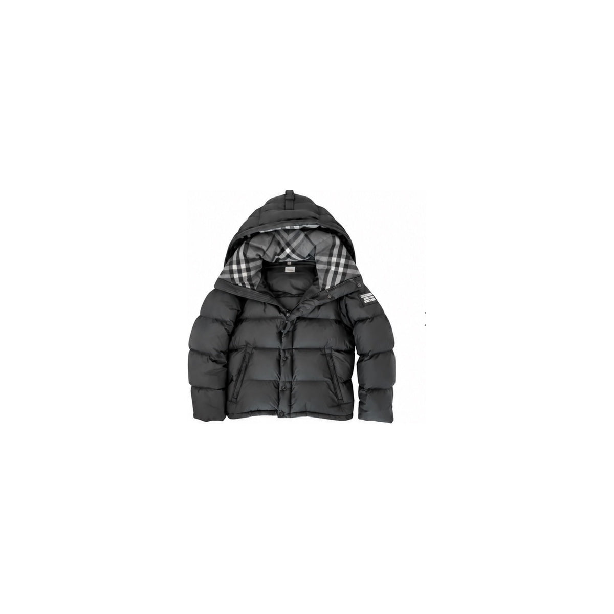 Paris Puffer Jacket black with check lining