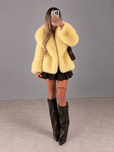 Valentina Fur Jacket Gelb – LIVMAE Charakter